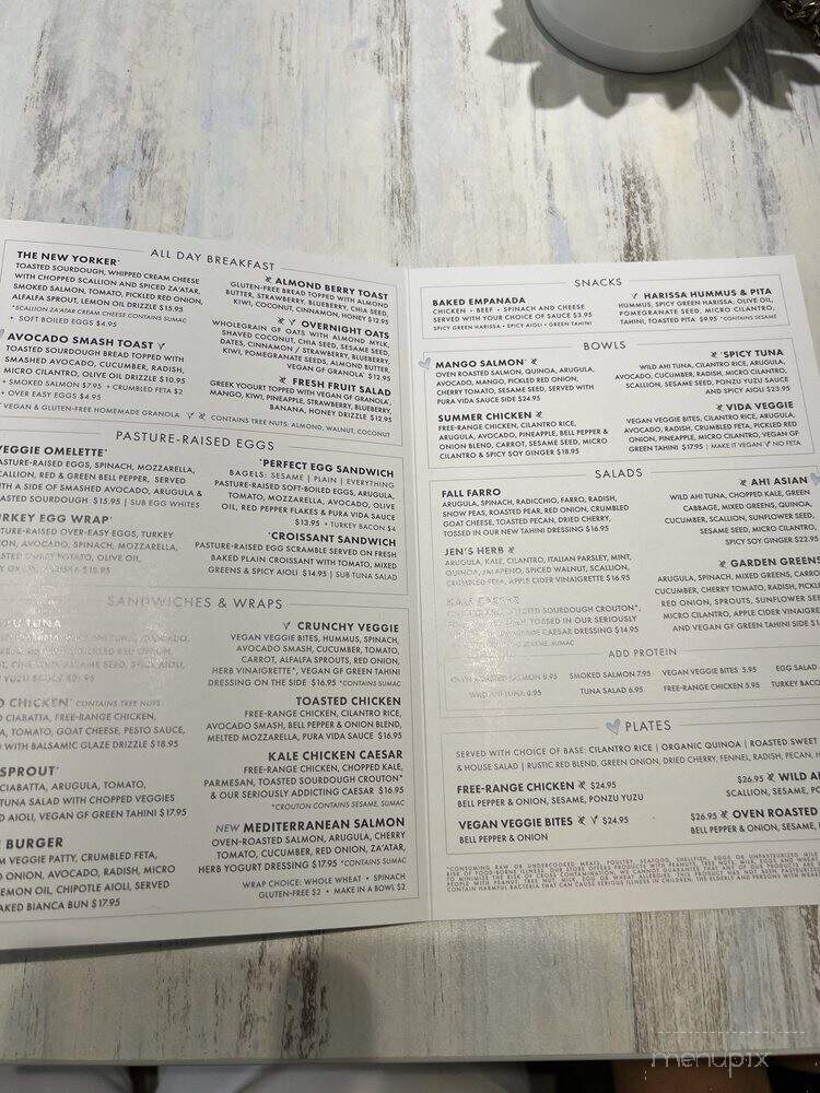 Pura Vida - Miami, FL menu_pic