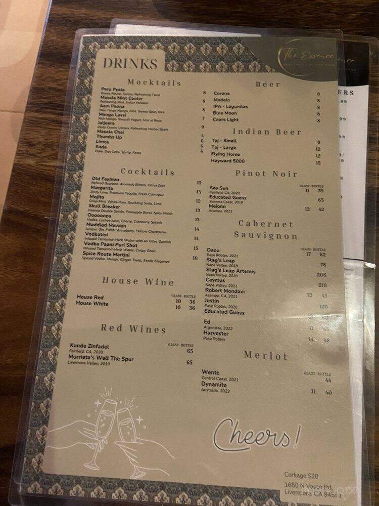 The Essence Redefining Indian Food - Livermore, CA menu_pic