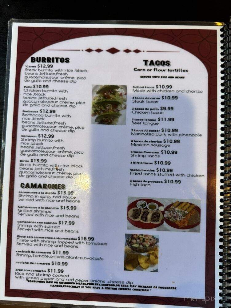 My Casa Restaurant - Fredericksburg, VA menu_pic