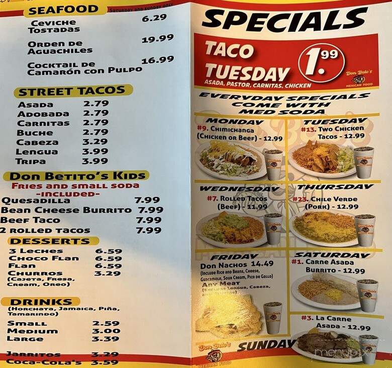 Don Beto's Mexican Food - Kanab, UT menu_pic