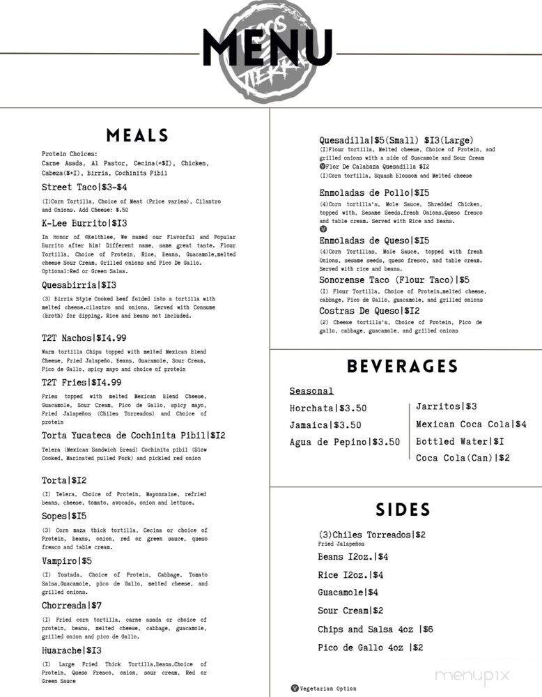 Tacos 2 Tierras - Las Vegas, NV menu_pic