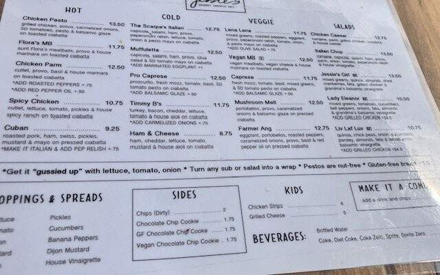 Jessie's Gourmet Sandwich Cafe - Lakeland, FL menu_pic