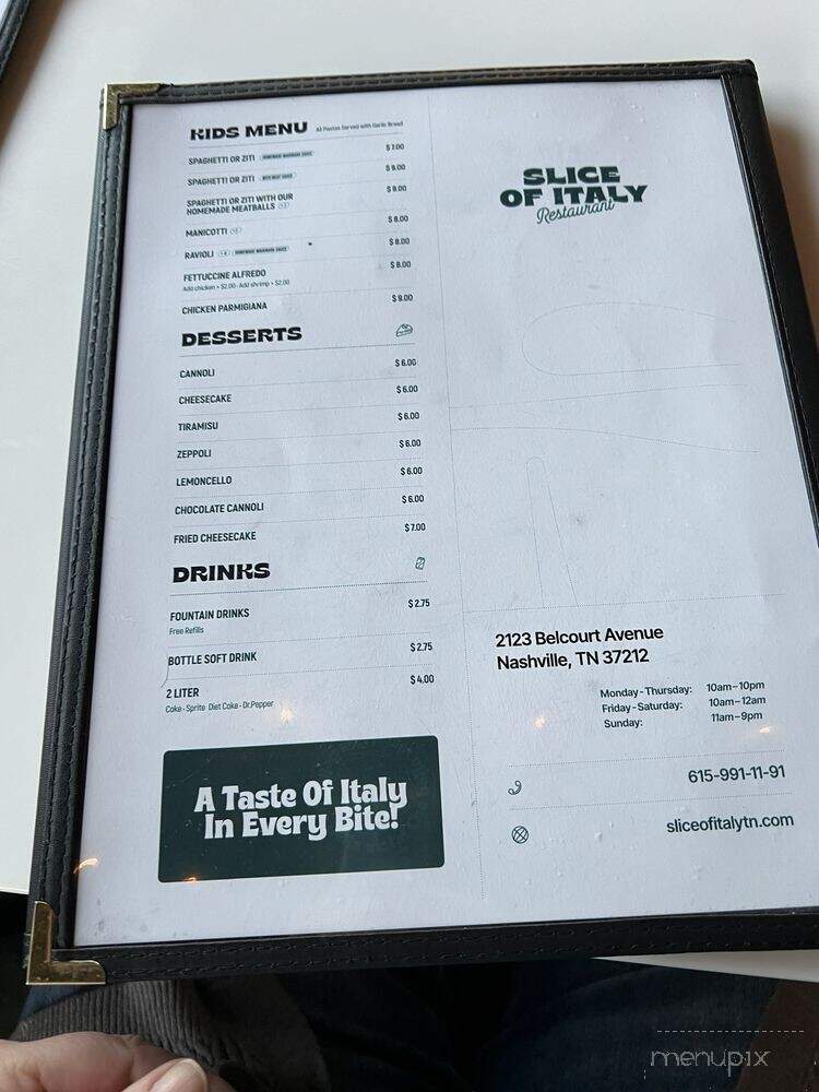 Slice Of Italy - Nashville, TN menu_pic