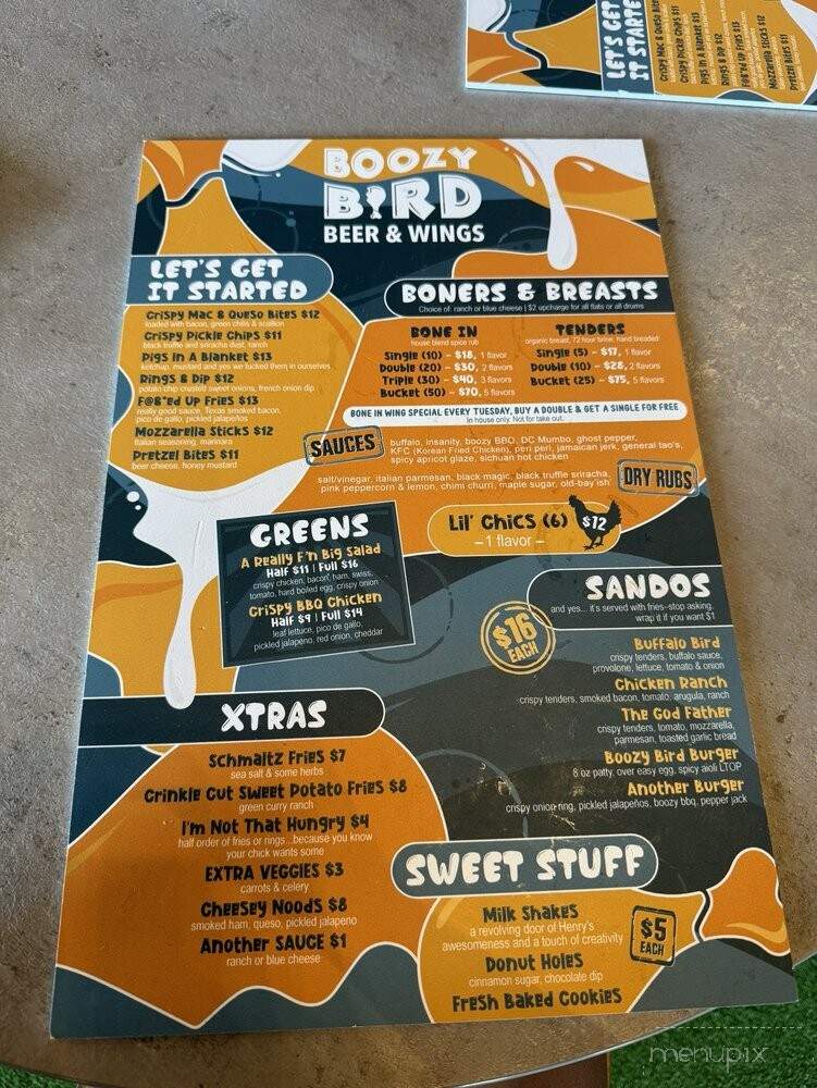 Boozy Bird Beer & Wings - Carrollton, TX menu_pic