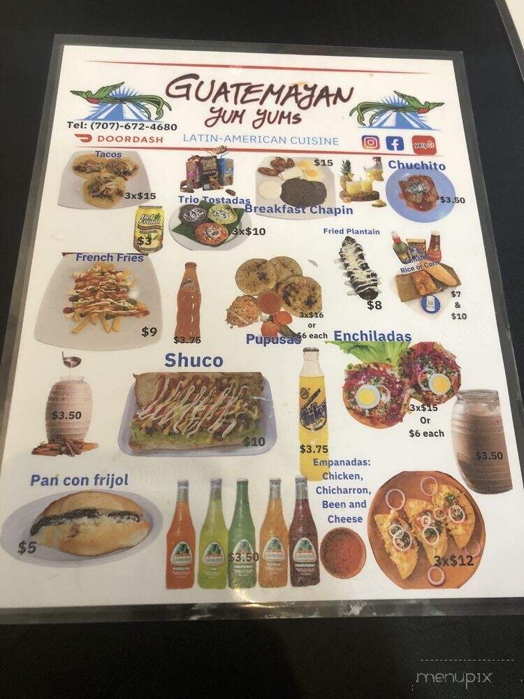 Guatemayan Yum Yums - Eureka, CA menu_pic