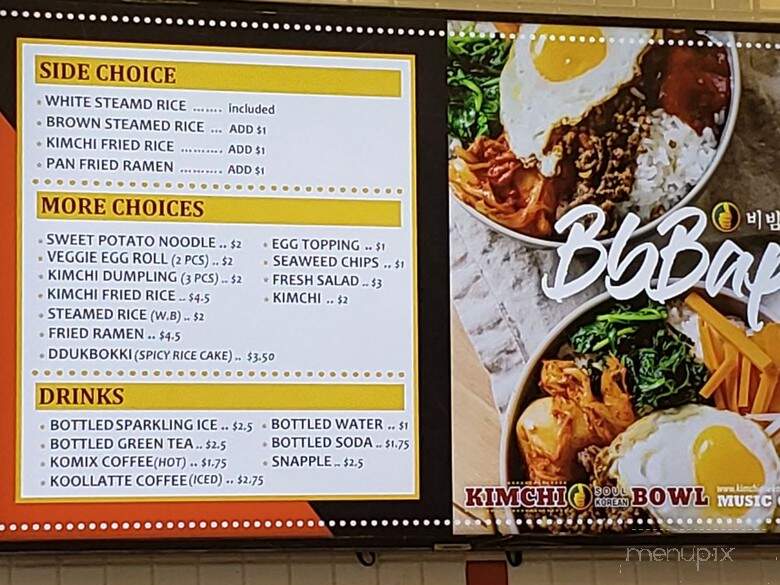 Kimchi Bowl - Lewisville, TX menu_pic