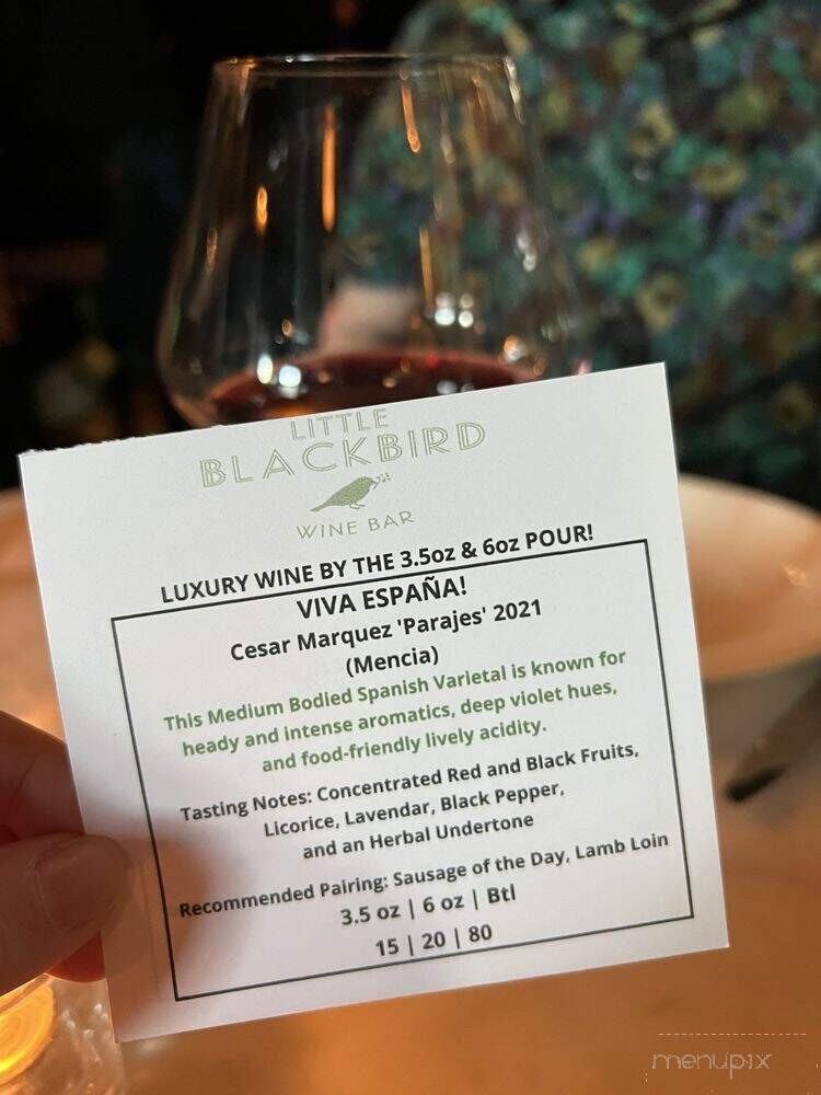 Little Blackbird - Washington, DC menu_pic