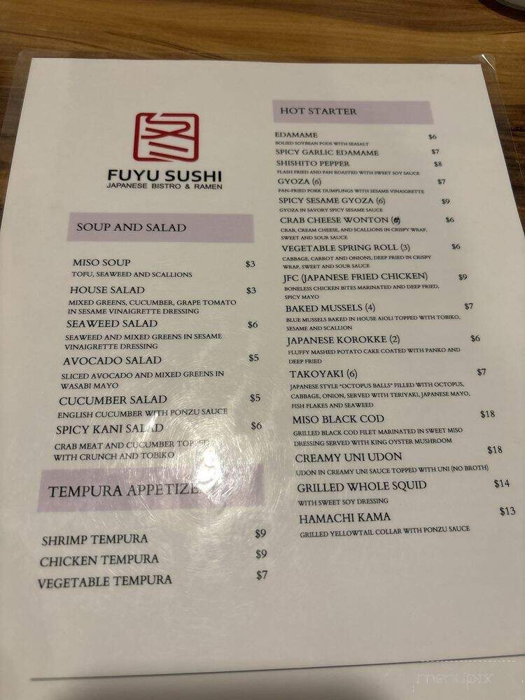 Fuyu Sushi - Aurora, CO menu_pic