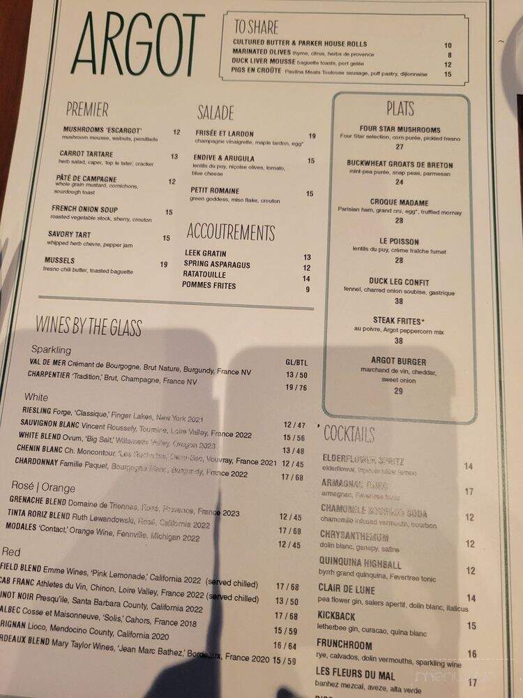 Argot - Chicago, IL menu_pic