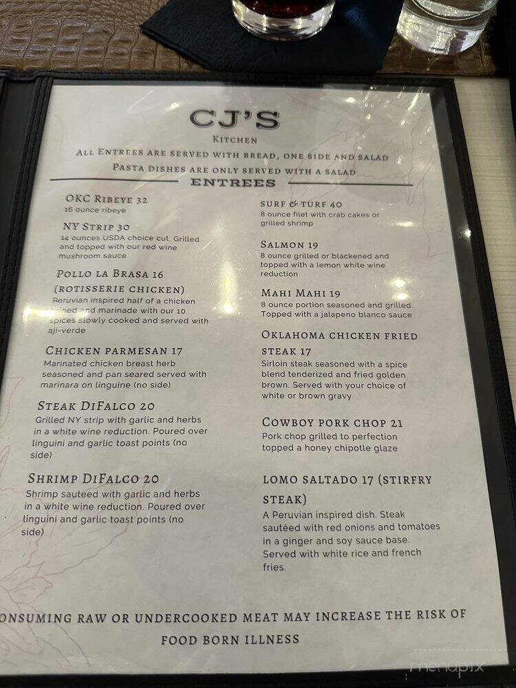 CJ's Kitchen - Choctaw, OK menu_pic