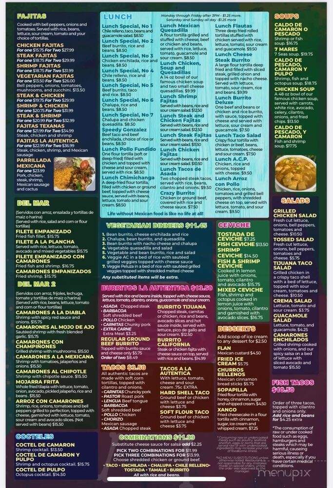 La Autentica - Hickory, NC menu_pic