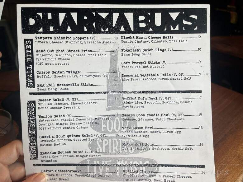 Dharma Bums - New Hope, PA menu_pic