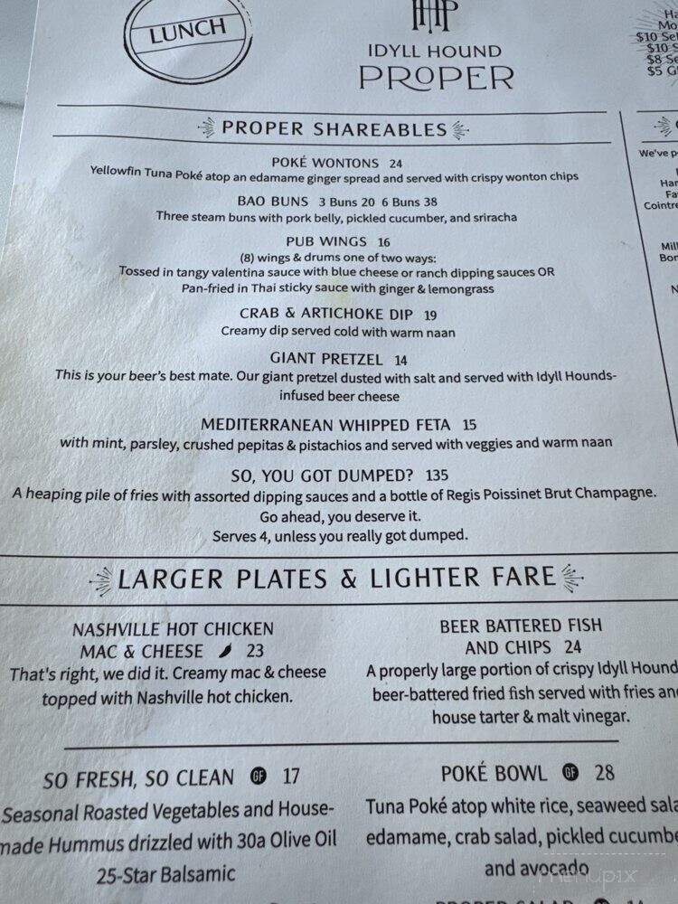 Idyll Hound Proper - Rosemary Beach, FL menu_pic
