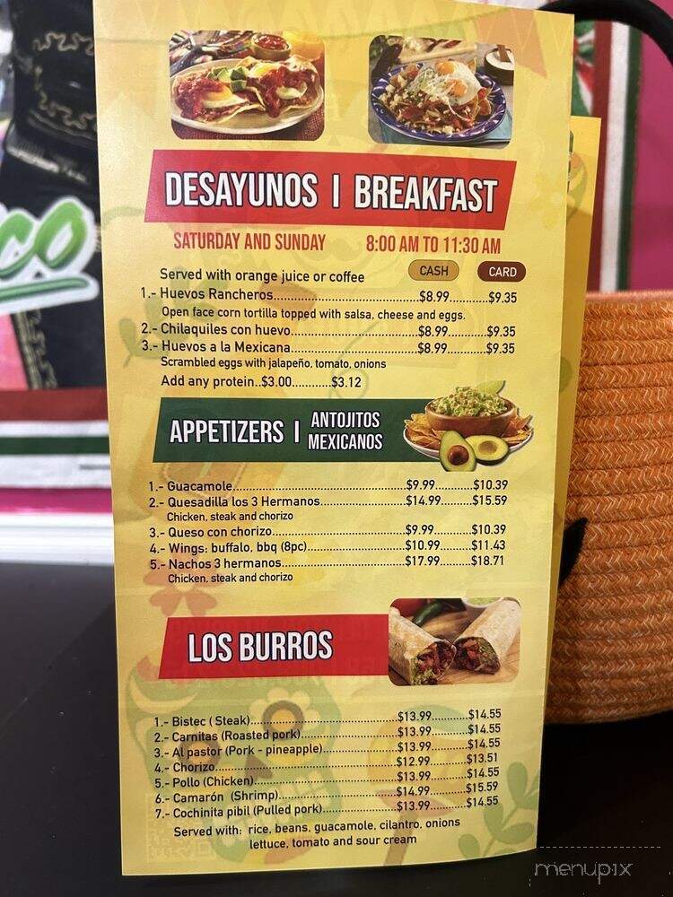 Tres Hermanos Taqueria - Clinton, NJ menu_pic