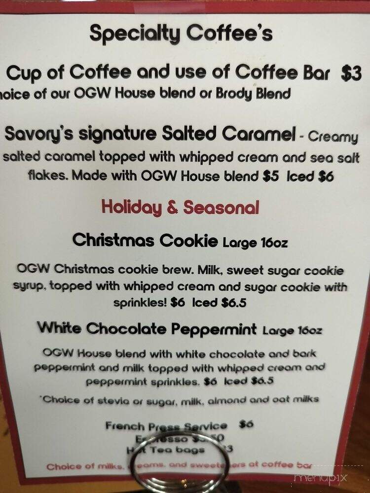 Savory Cafe and Catering - Hershey, PA menu_pic