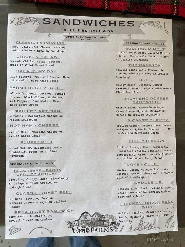 Ozark Farms - Rolla, MO menu_pic