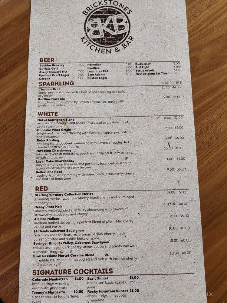 Brickstones Kitchen & Bar - Boulder, CO menu_pic