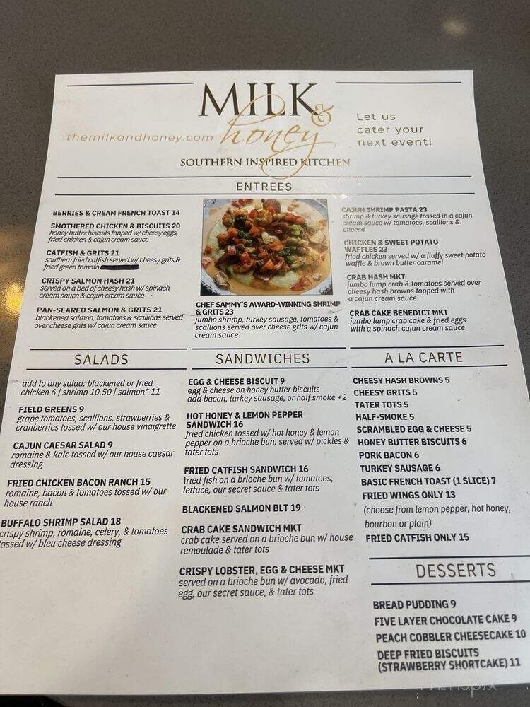Milk & Honey - Silver Spring, MD menu_pic