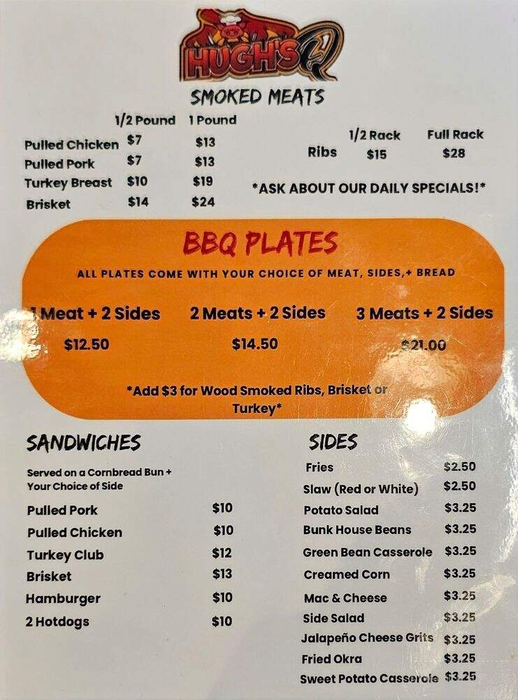 Hugh's Q - Hickory, NC menu_pic