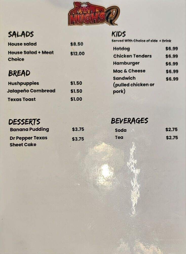 Hugh's Q - Hickory, NC menu_pic