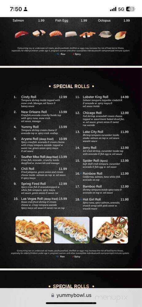Yummy Bowl - Springfield, IL menu_pic