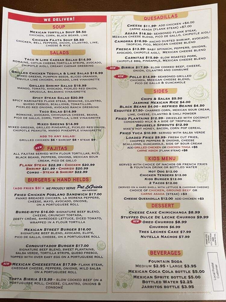 Taco N Lime - Marlboro, NJ menu_pic
