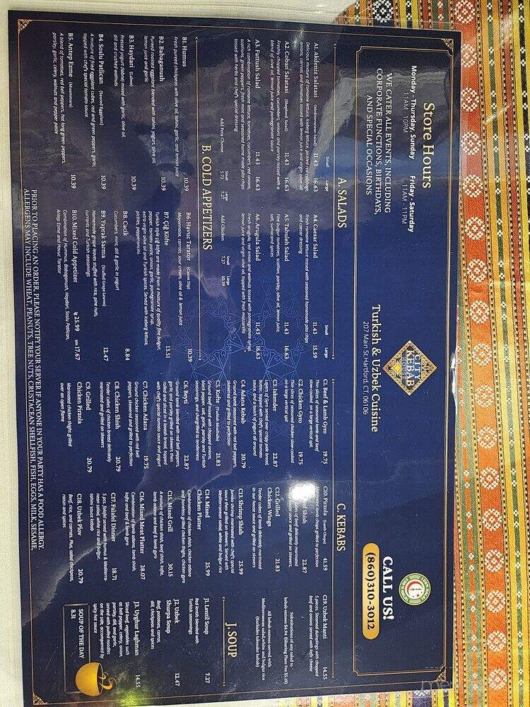 City Kebab House - Hartford, CT menu_pic