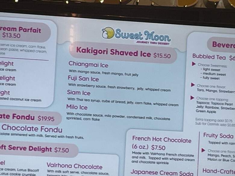Sweet Moon - Seattle, WA menu_pic