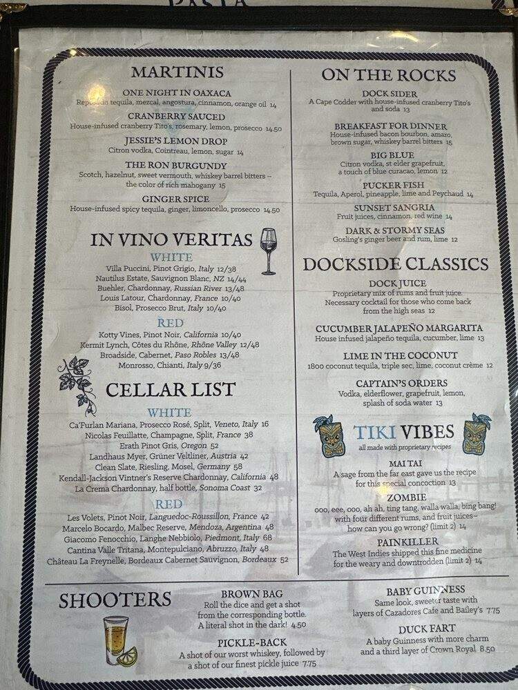 Dockside Pub - Swampscott, MA menu_pic