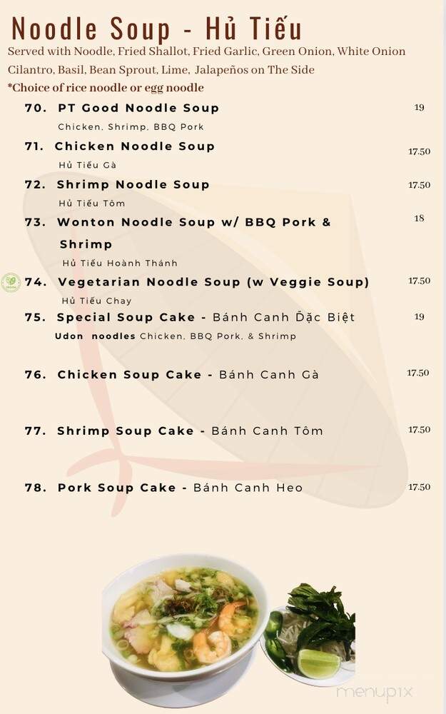 Pho PT Good - Lake Oswego, OR menu_pic