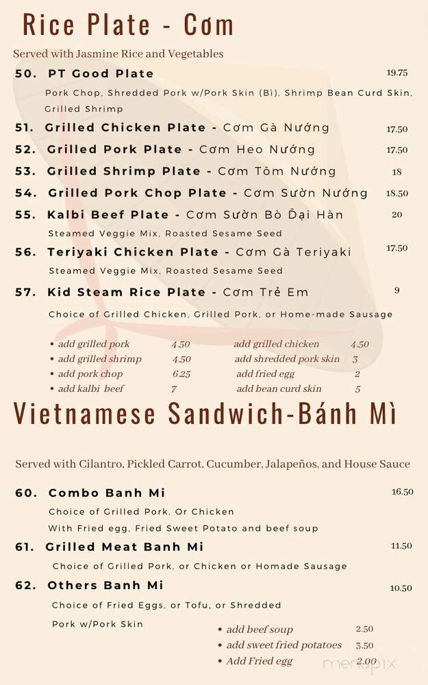 Pho PT Good - Lake Oswego, OR menu_pic