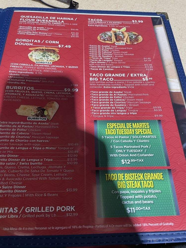 Tacos El Tio - Chicago, IL menu_pic