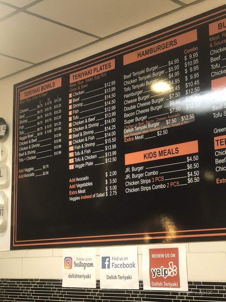 Delish Teriyaki - Ontario, CA menu_pic