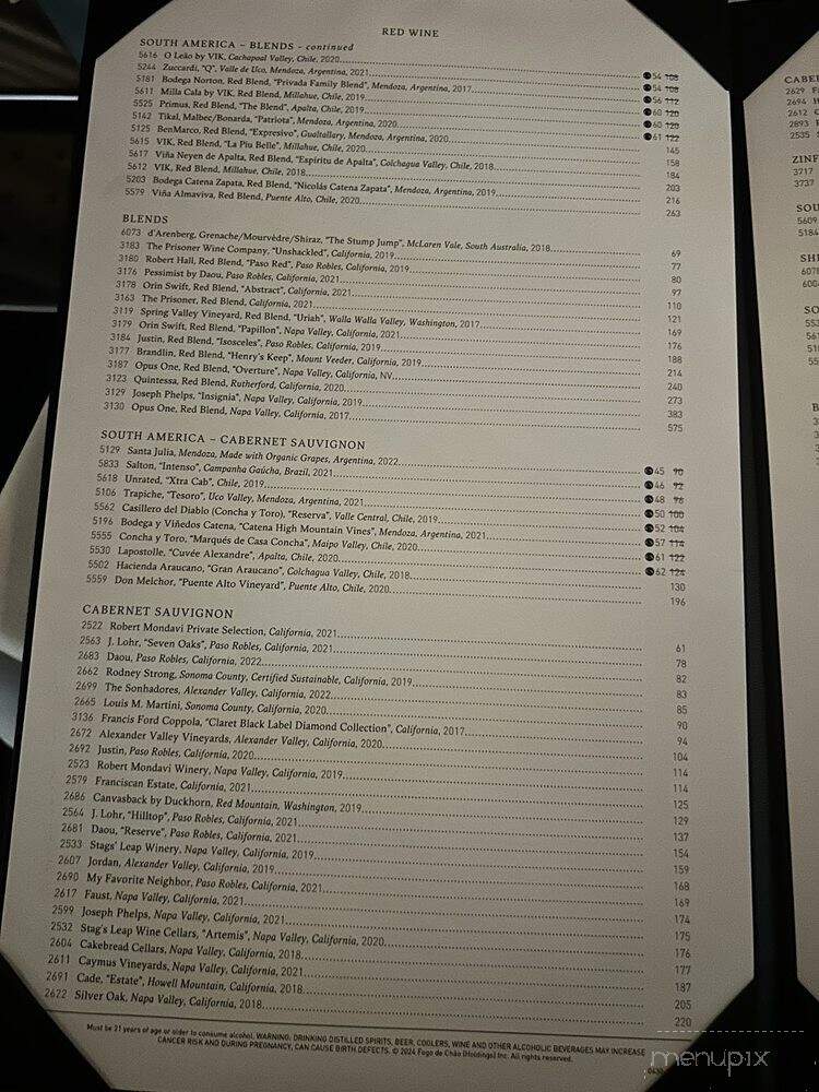 Fogo de Chao Brazilian Steakhouse - Emeryville, CA menu_pic