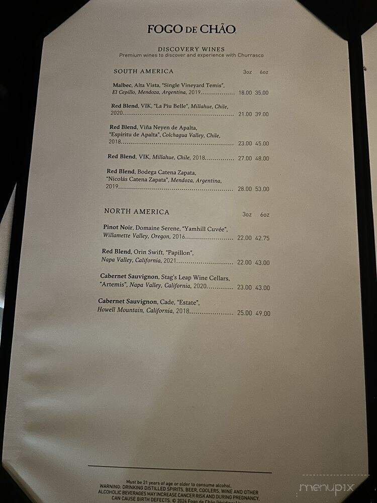 Fogo de Chao Brazilian Steakhouse - Emeryville, CA menu_pic