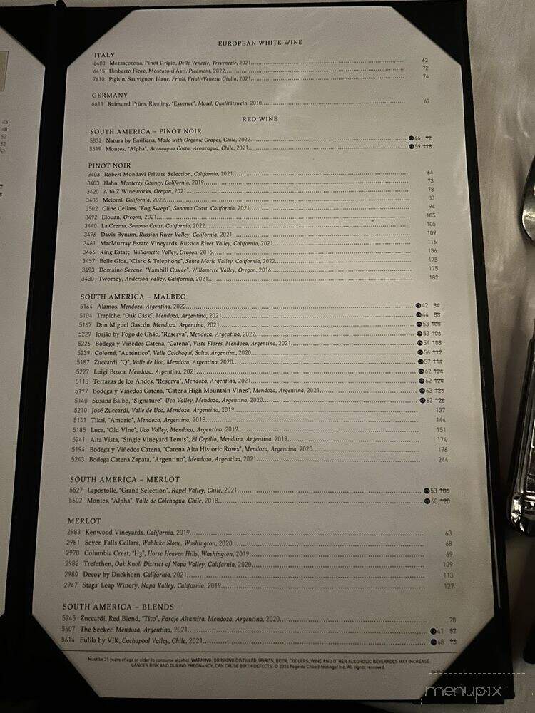 Fogo de Chao Brazilian Steakhouse - Emeryville, CA menu_pic