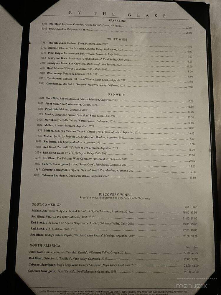 Fogo de Chao Brazilian Steakhouse - Emeryville, CA menu_pic