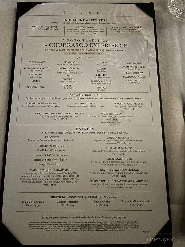 Fogo de Chao Brazilian Steakhouse - Emeryville, CA menu_pic