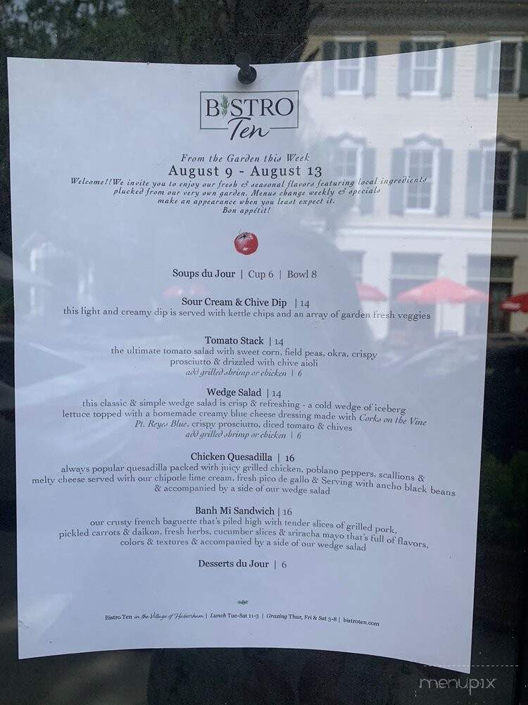 Bistro Ten - Beaufort, SC menu_pic