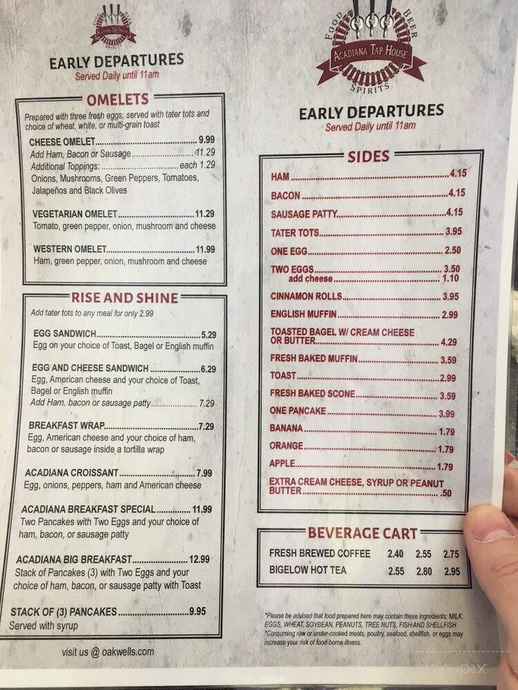 Acadiana Tap House - Lafayette, LA menu_pic