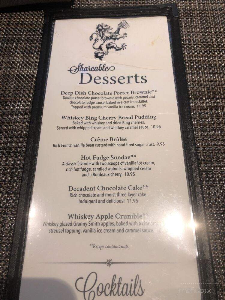Thirsty Lion Gastropub - Dallas, TX menu_pic