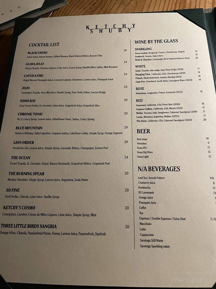 Ketchy Shuby - New York, NY menu_pic