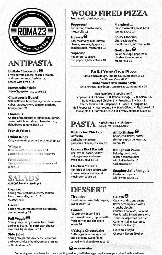 Roma 23 - Tolleson, AZ menu_pic