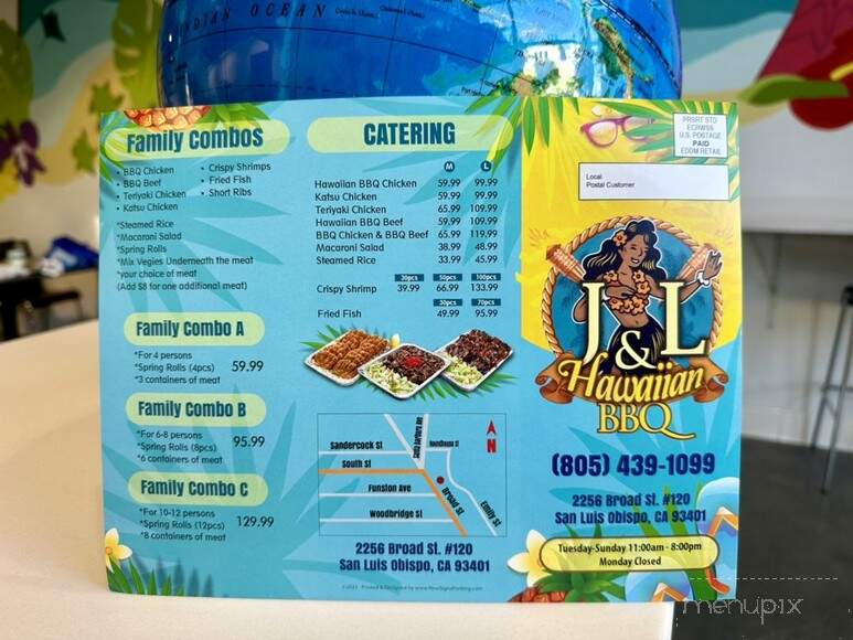 J&L Hawaiian BBQ - San Luis Obispo, CA menu_pic