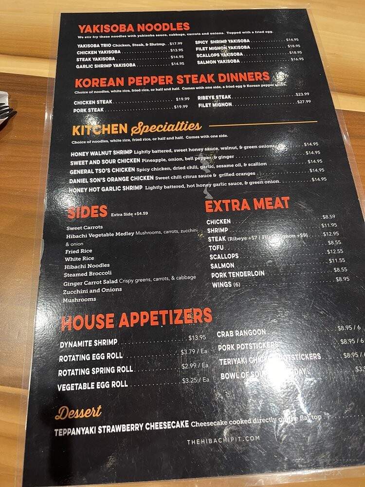 The Hibachi Pit - Concord, NC menu_pic