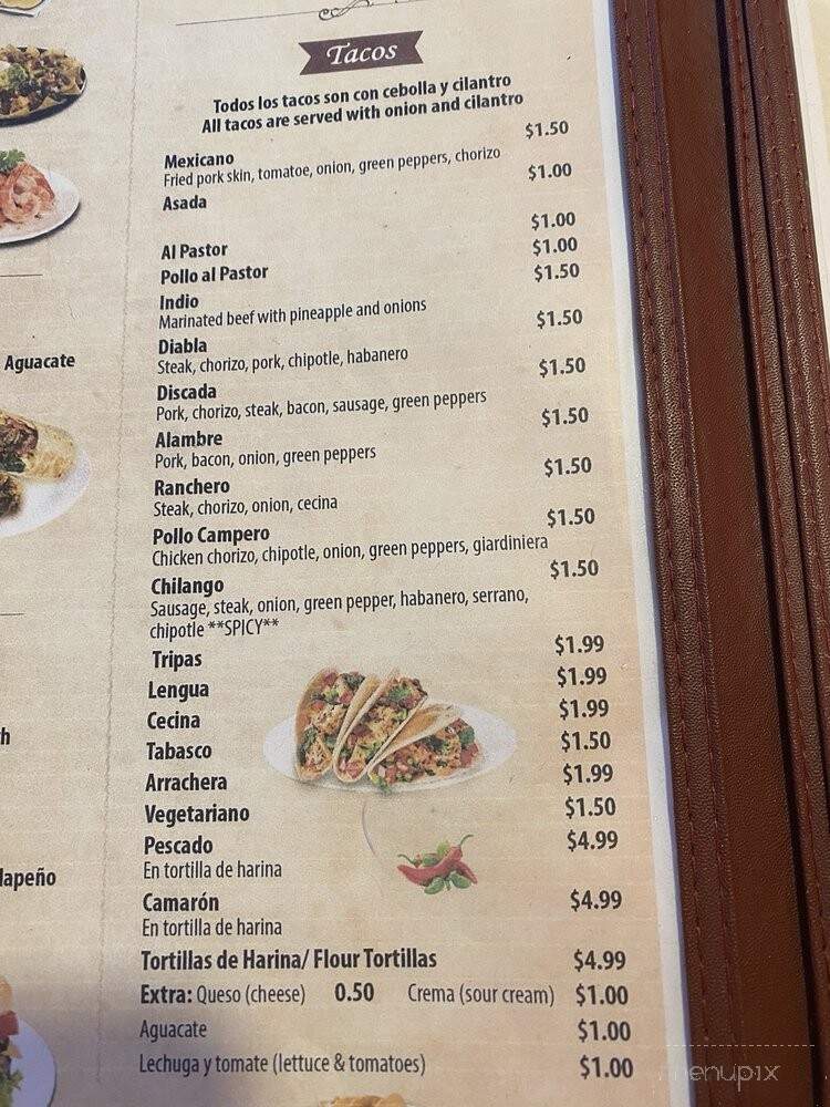 Hacienda Memos Restaurant - Chicago, IL menu_pic