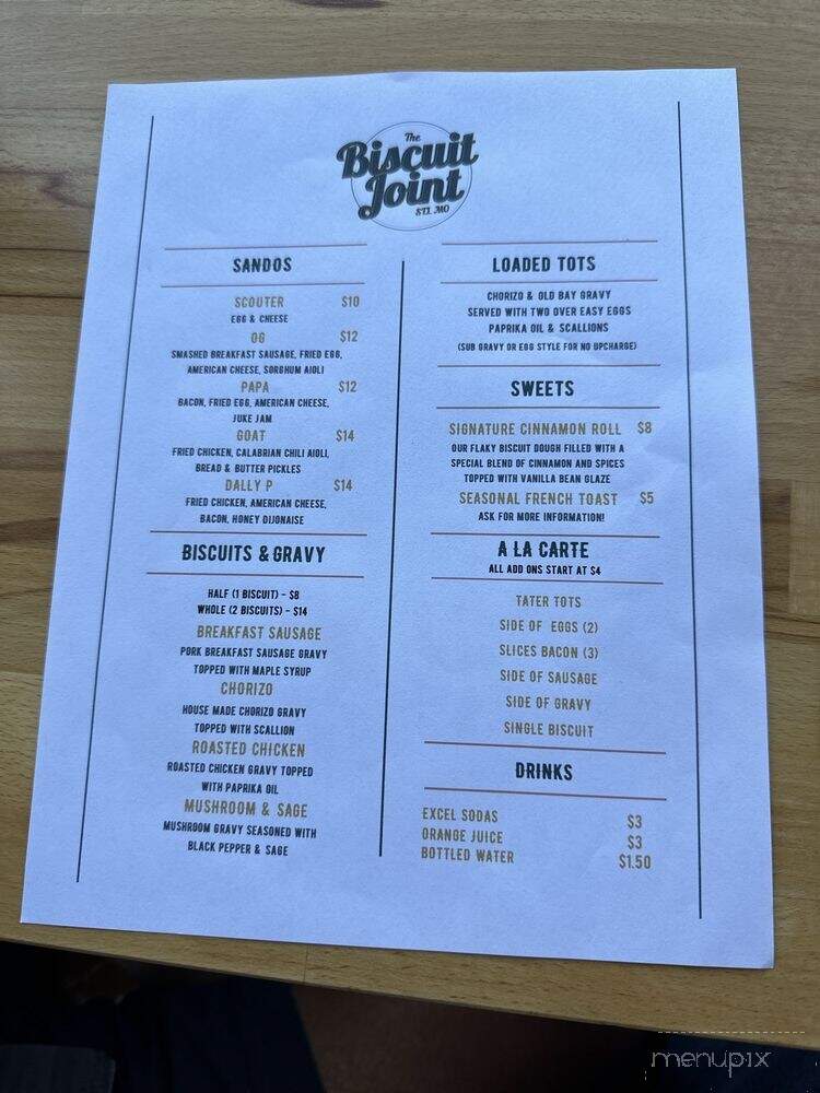 The Biscuit Joint - Saint Louis, MO menu_pic