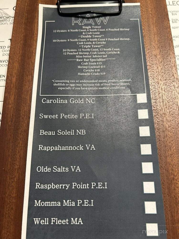 Savannah Oyster - Mooresville, NC menu_pic