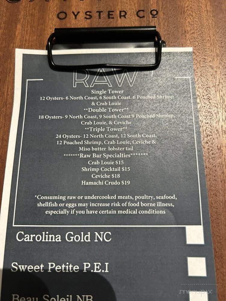 Savannah Oyster - Mooresville, NC menu_pic