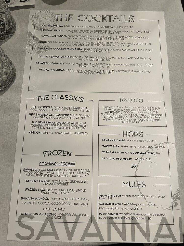 Savannah Oyster - Mooresville, NC menu_pic